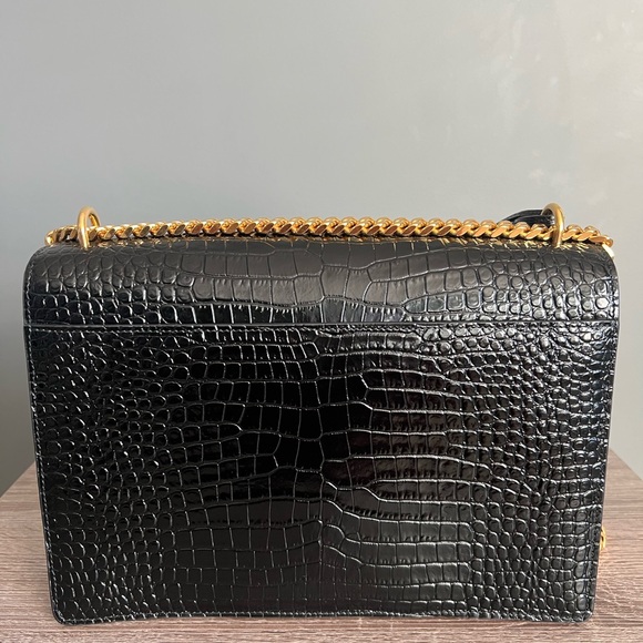 Saint Laurent Sunset Crossbody Bag Crocodile Embossed Leather Large - Picture 3 of 11
